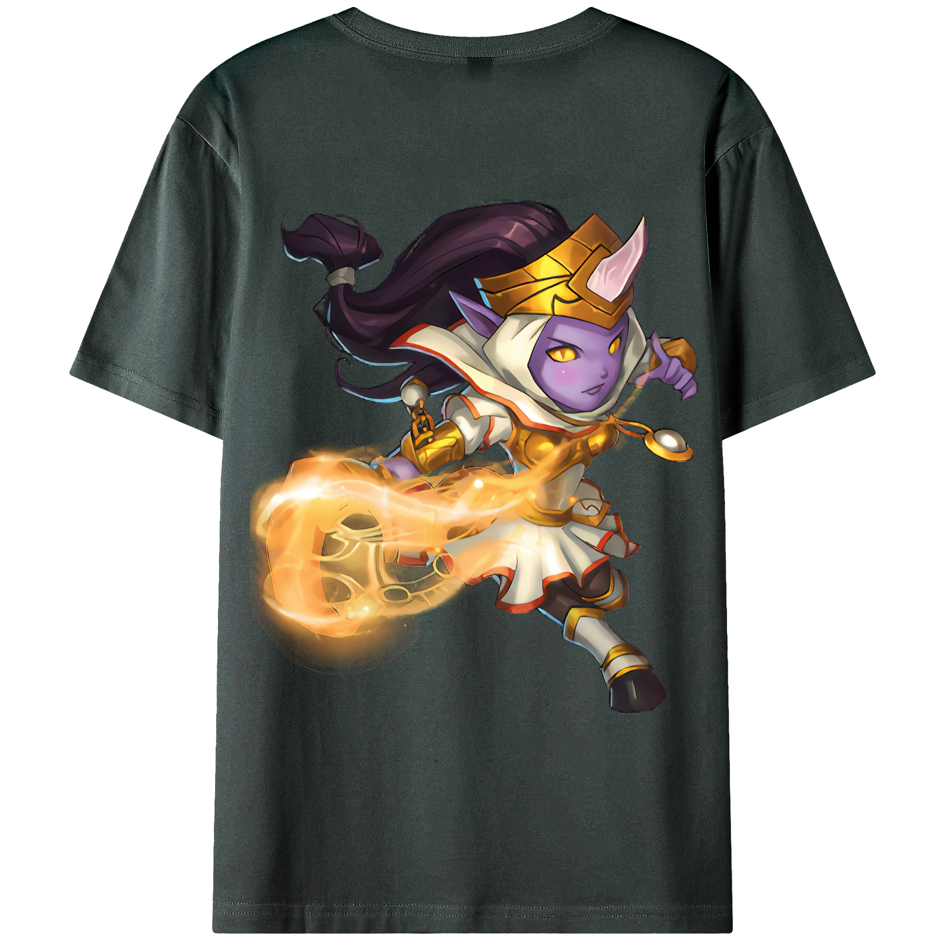 （画像用） リーグ・オブ・レジェンド League of Legends LOL 綿100％ メンズ半袖Tシャツ（バックプリント） 通気性